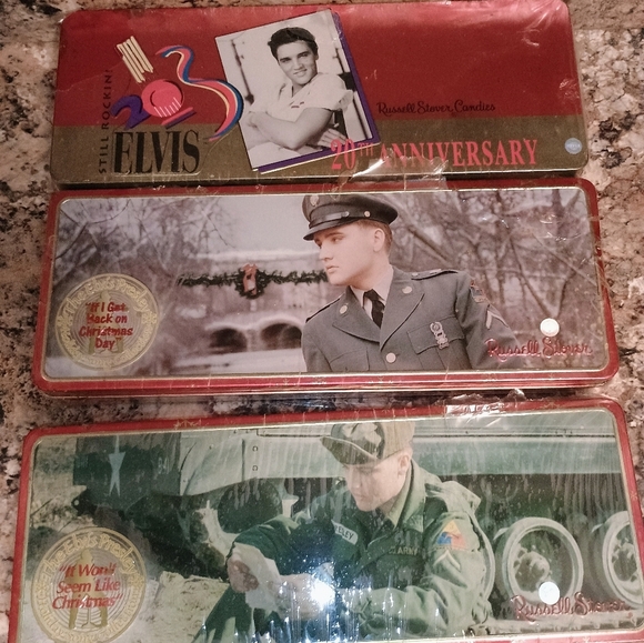Elvis Presley Collectible Tin Set.Elvis collectibles Un opened chocolates - Picture 1 of 6